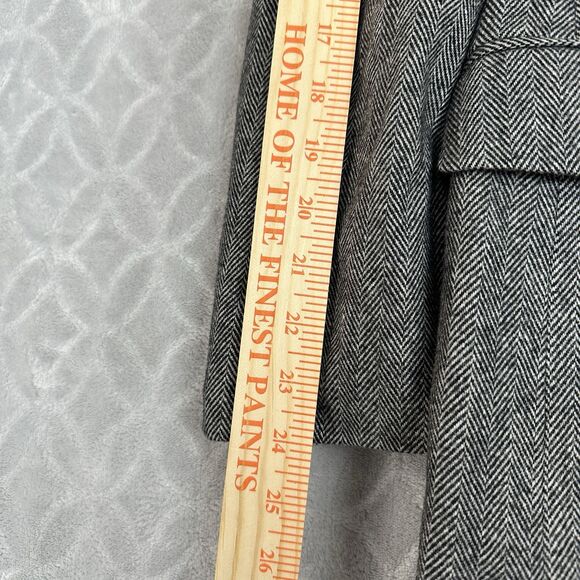 Andrew Fezza Wool Camel Hair Blazer Men 40S Gray Herringbone Suit Jacket Classic - Picture 9 of 12